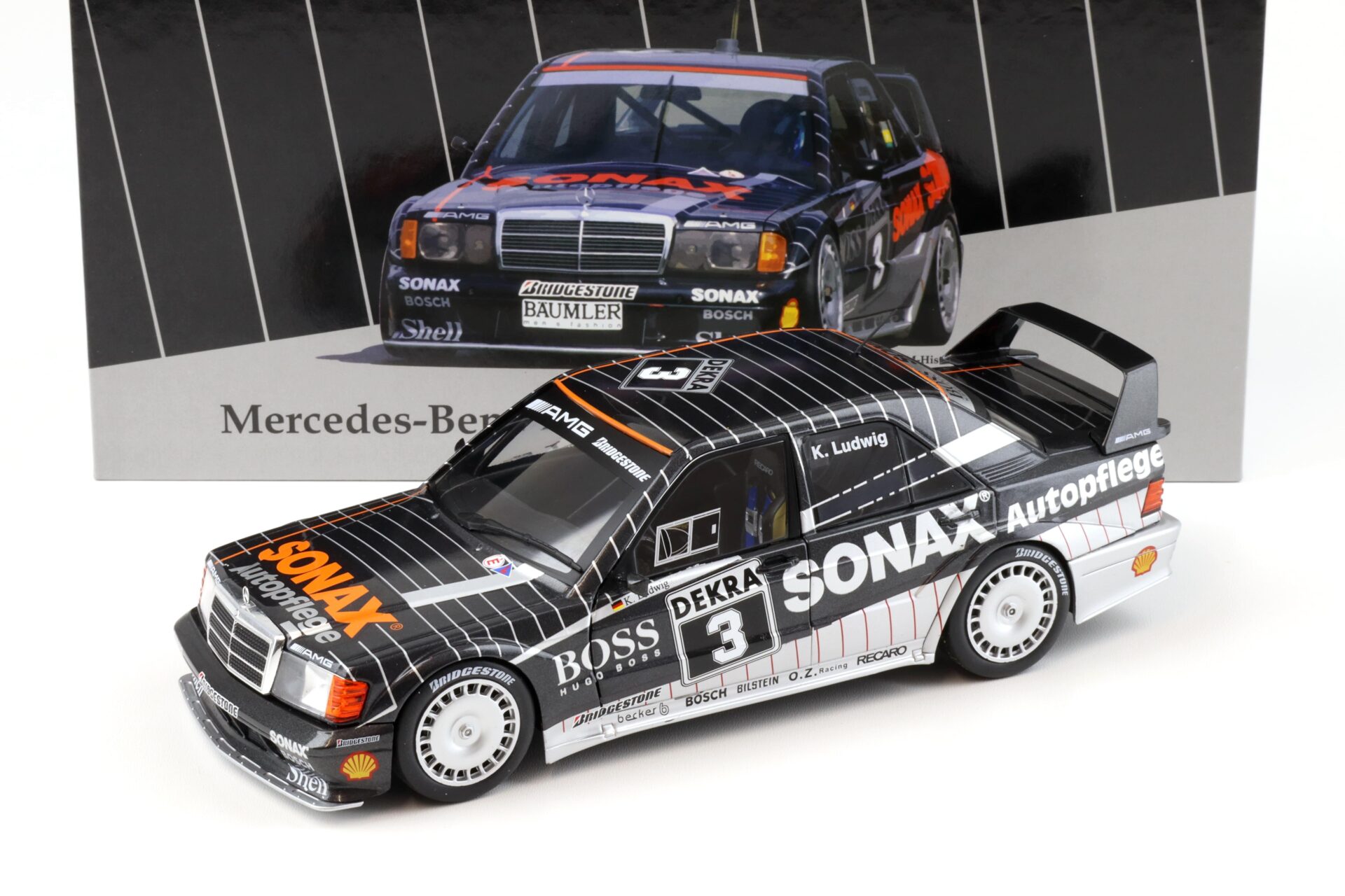 1:18 WERK83 Mercedes 190E 2.5-16 EVO 2 Klaus Ludwig #3 DTM Champion 1992 Collectors box
