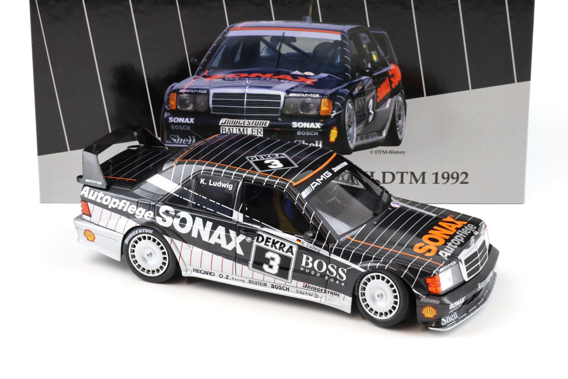 1:18 WERK83 Mercedes 190E 2.5-16 EVO 2 Klaus Ludwig #3 DTM Champion 1992 Collectors box