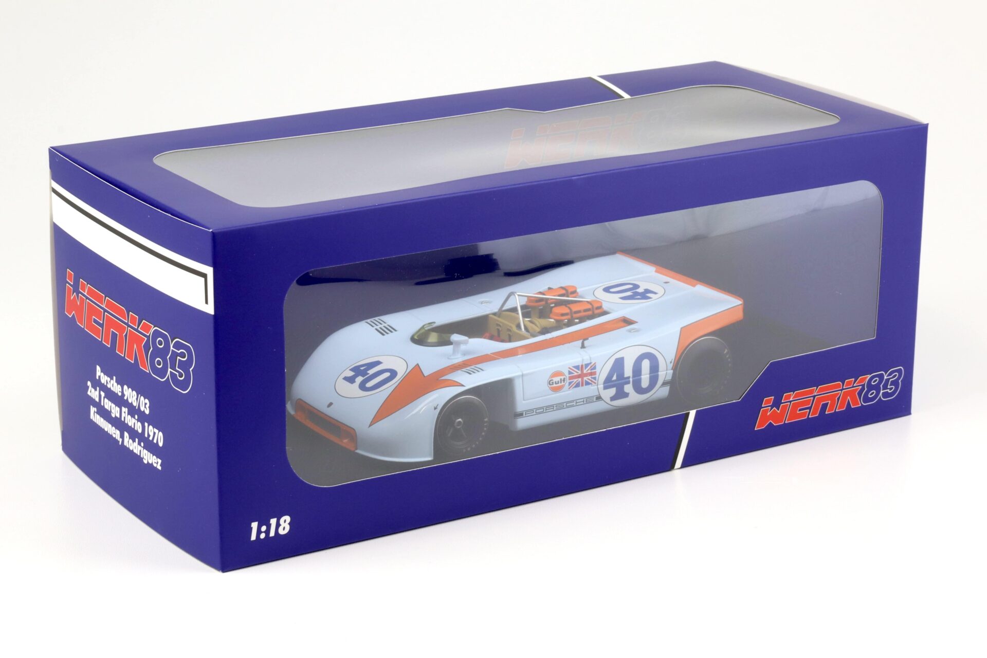 1:18 WERK83 Porsche 908/03 - 2nd Targa Florio 1970 Kinnunen/ Rodriguez #40 Gulf