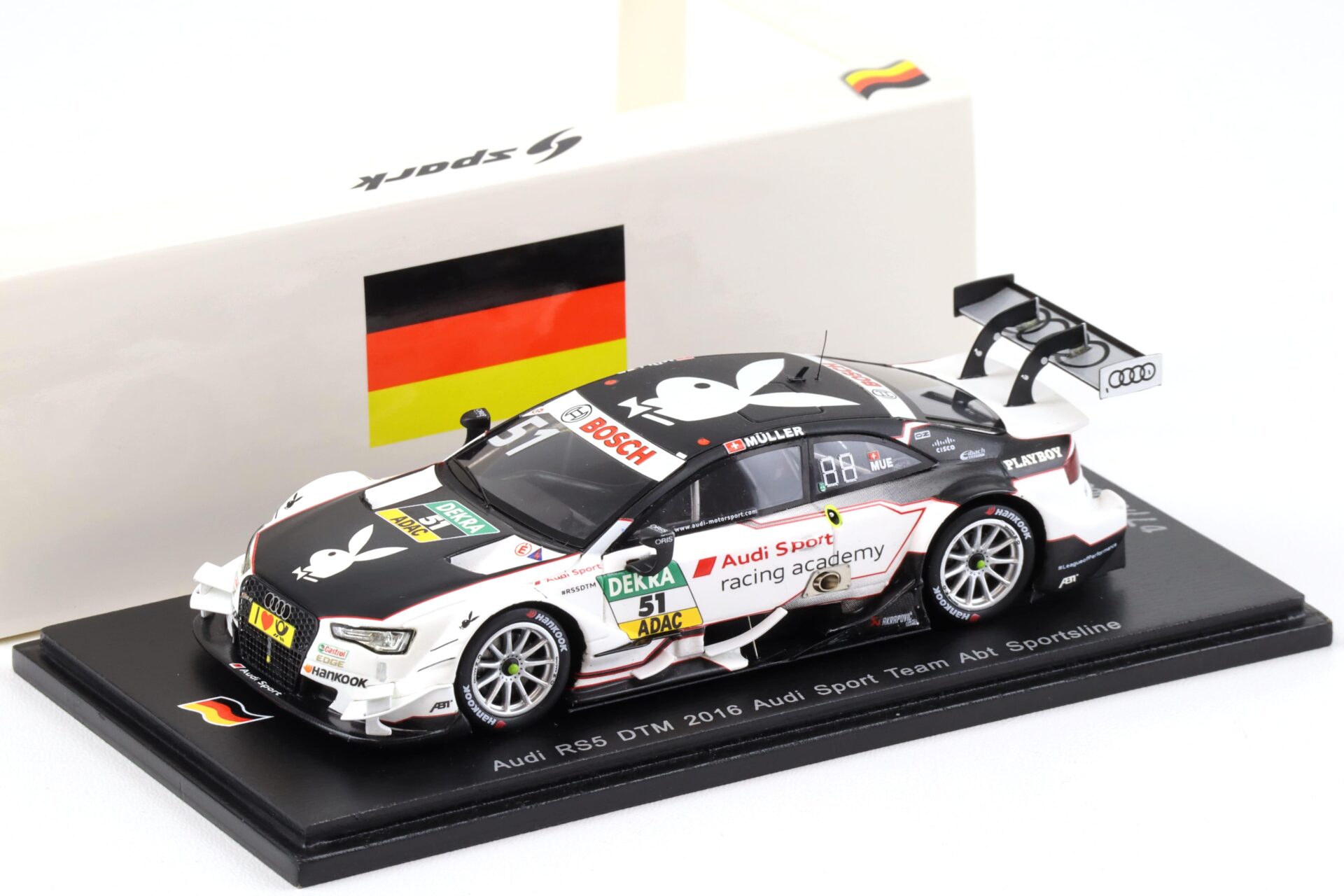 1:43 Spark Audi RS5 DTM 2016 Audi Sport Team Abt Sportsline Müller #51 Playboy