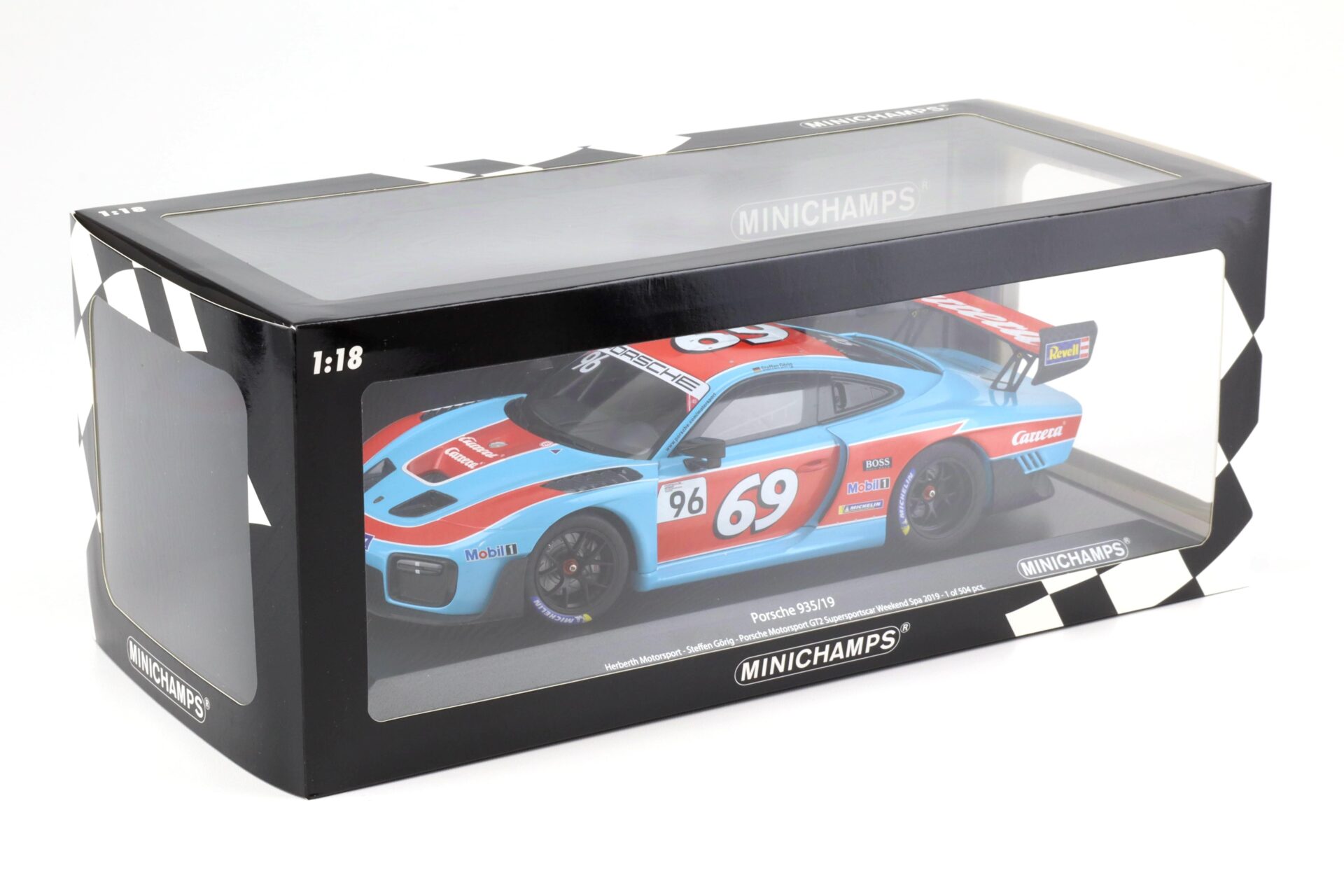 1:18 Minichamps Porsche 935/19 Herbert Motorsport Supersportscar SPA 2019 #69 Carrera