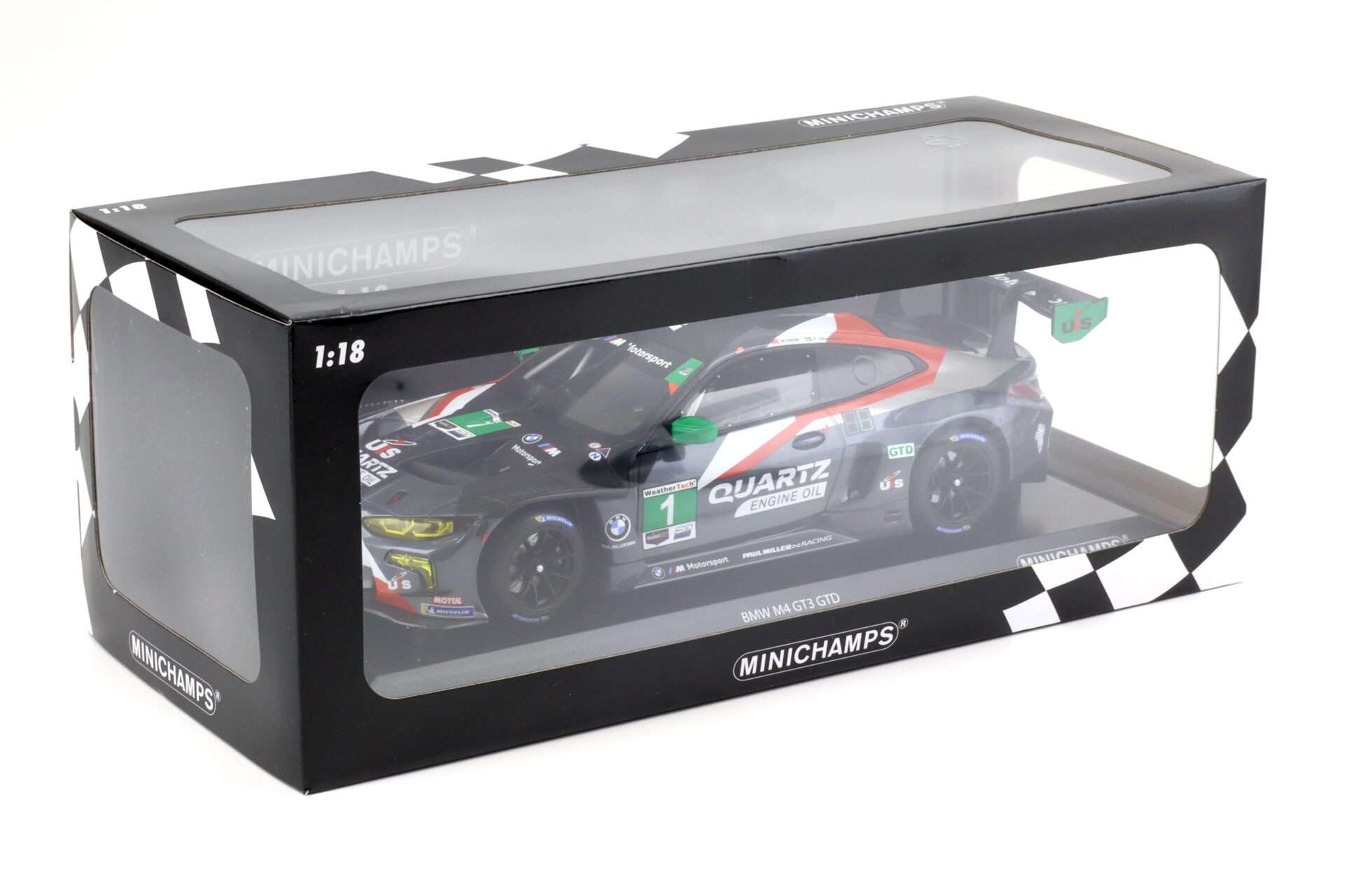 1:18 Minichamps BMW M4 GT3 GTD Paul Miller Racing 12h Sebring IMSA 2022 #1 Sellers
