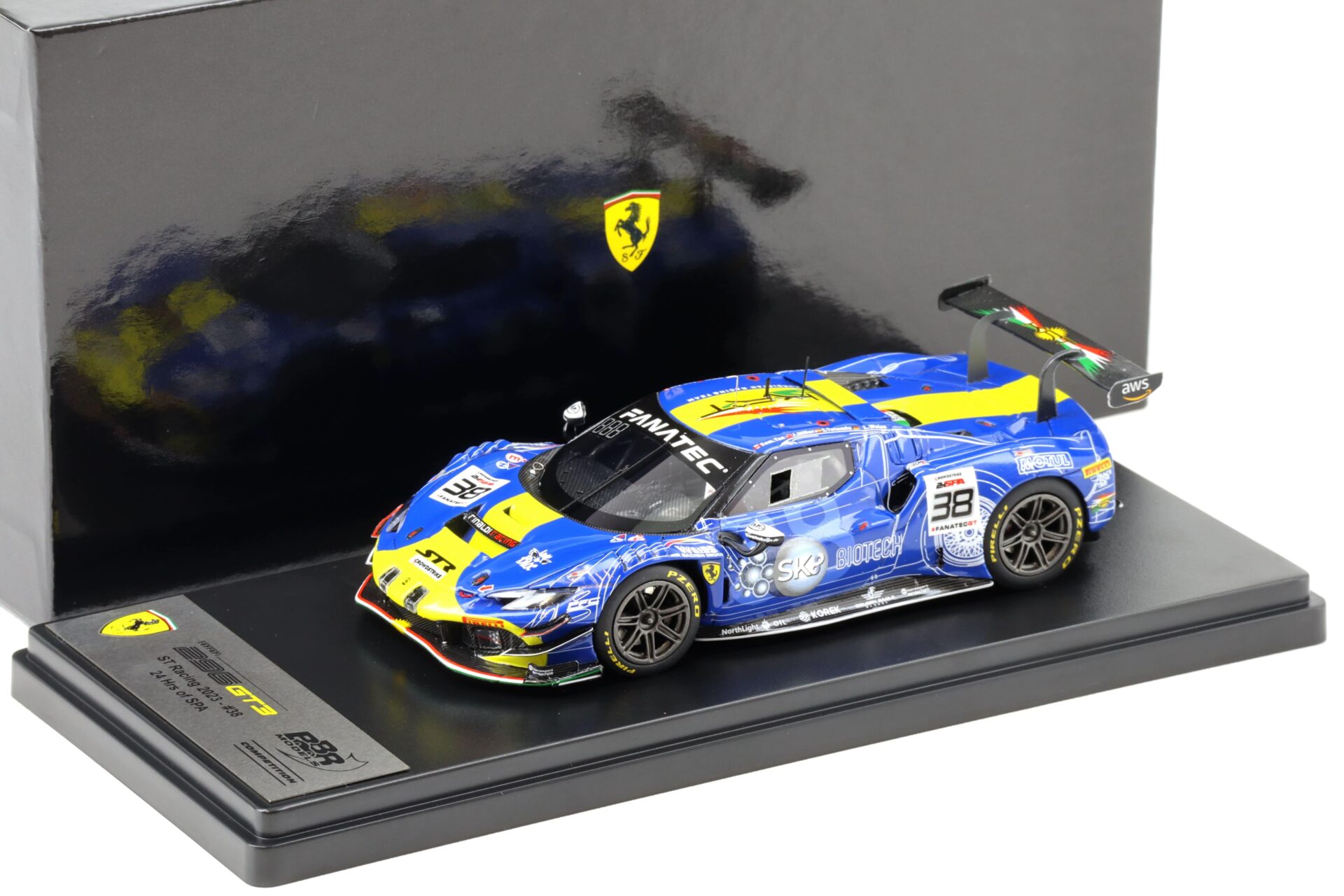 1:43 BBR Competition Ferrari 296 GT3 ST Racing 24h SPA 2023 #38 Sam.Tan/ Miller