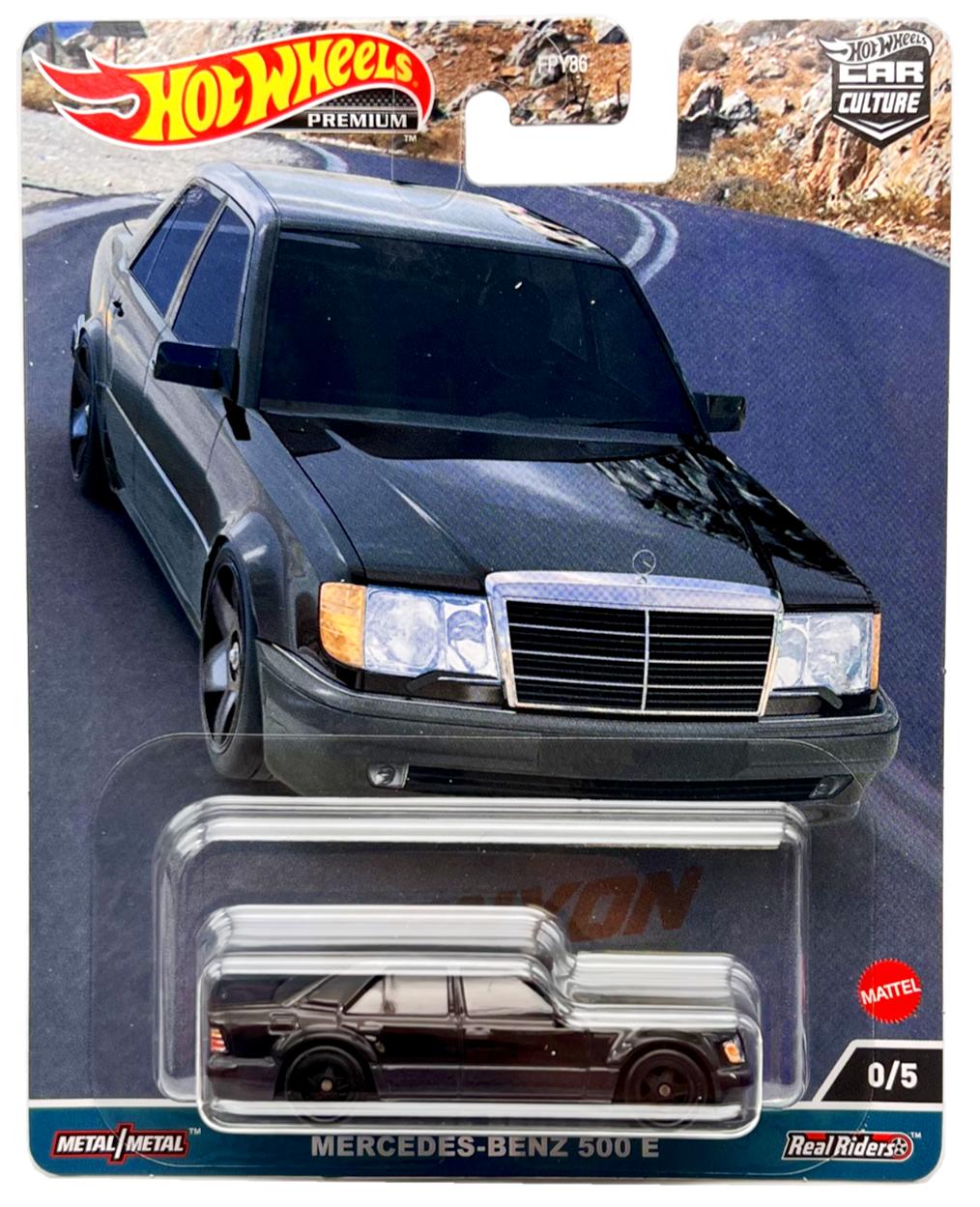 1:64 Hot Wheels Premium 2023 Canyon Warriors HKC57 CHASE CAR Mercedes 500E black
