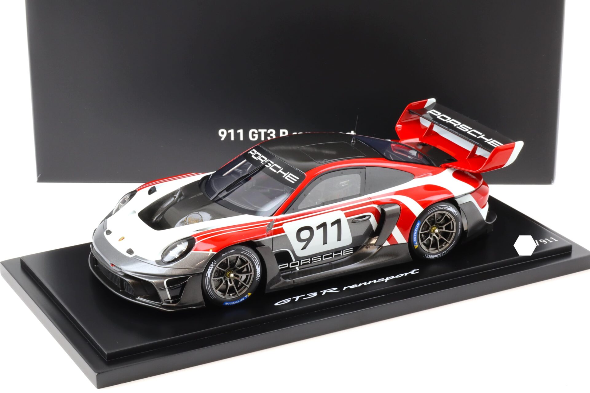 1:18 Spark Porsche 911 992 GT3 R Rennsport #911 white/red/grey WAP DEALER
