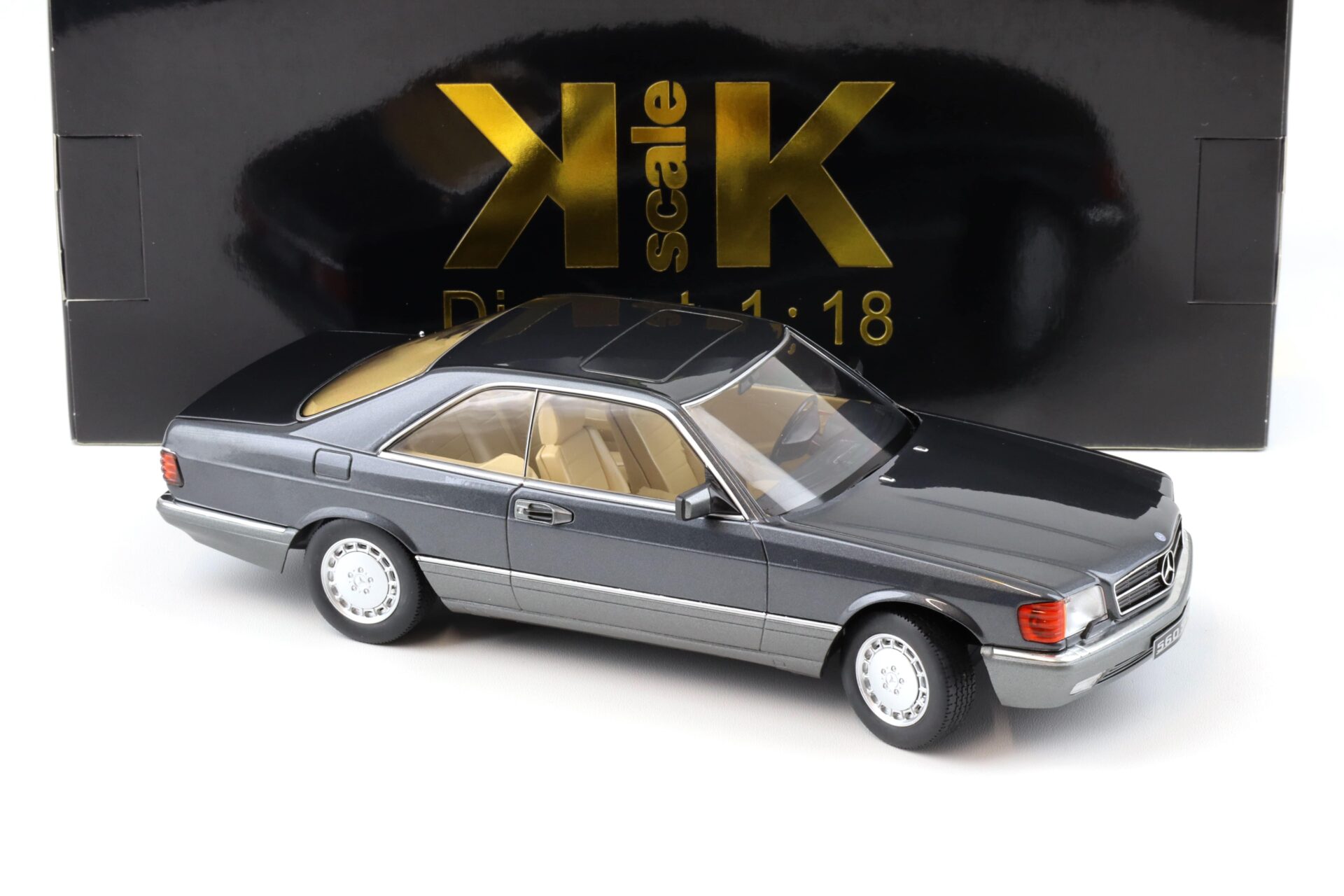 1:18 KK-Scale Mercedes 500 SEC C126 Coupe 1985 anthracite metallic