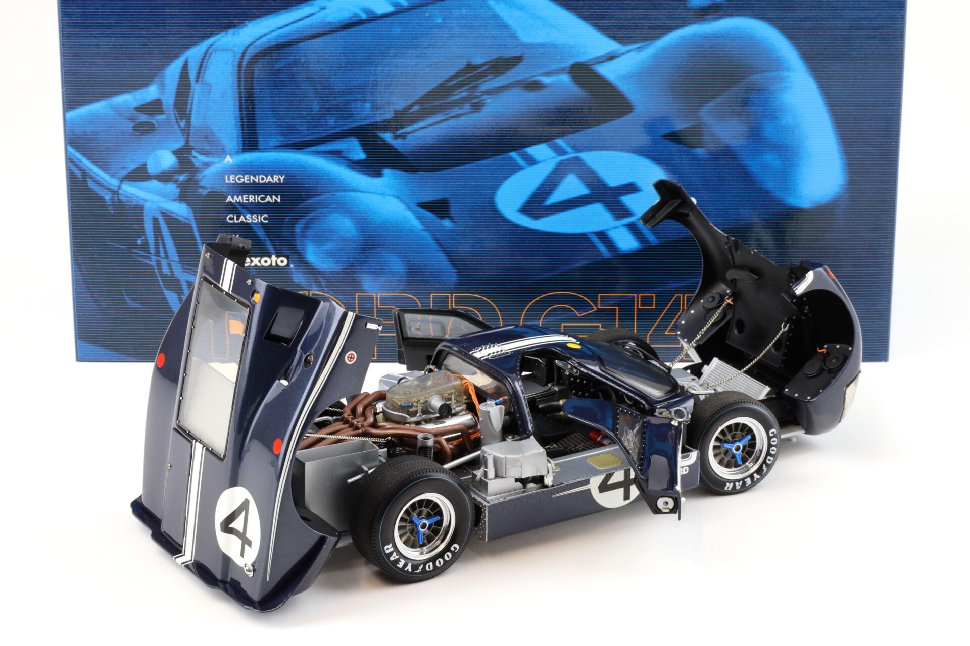 1:18 Exoto Ford GT40 MK IV 24h Le Mans 1967 Hulme/ Ruby #4 blue RLG18056