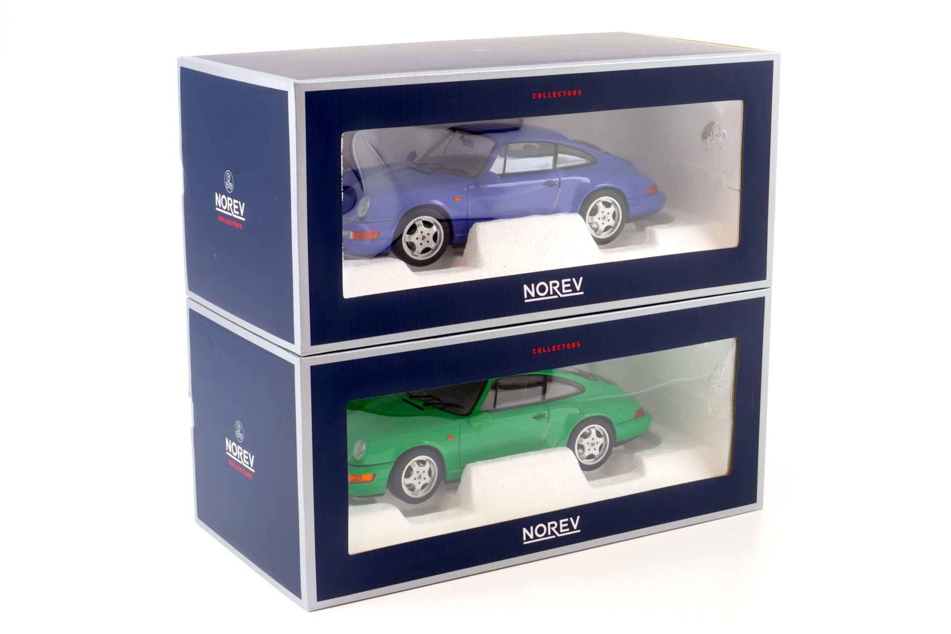 1:18 Norev Porsche 911 964 Carrera 4 Coupe SET 2 pcs. Maritim blue + Signal green