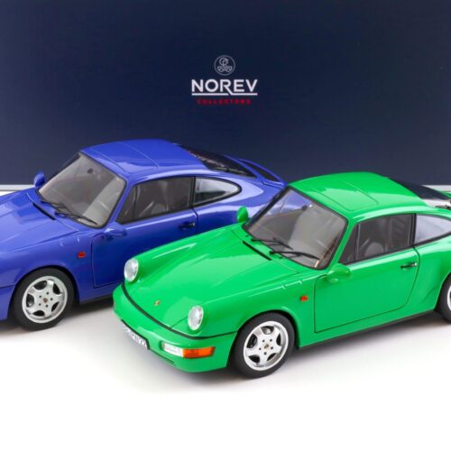 1:18 Norev Porsche 911 964 Carrera 4 Coupe SET 2 pcs. Maritim blue + Signal green