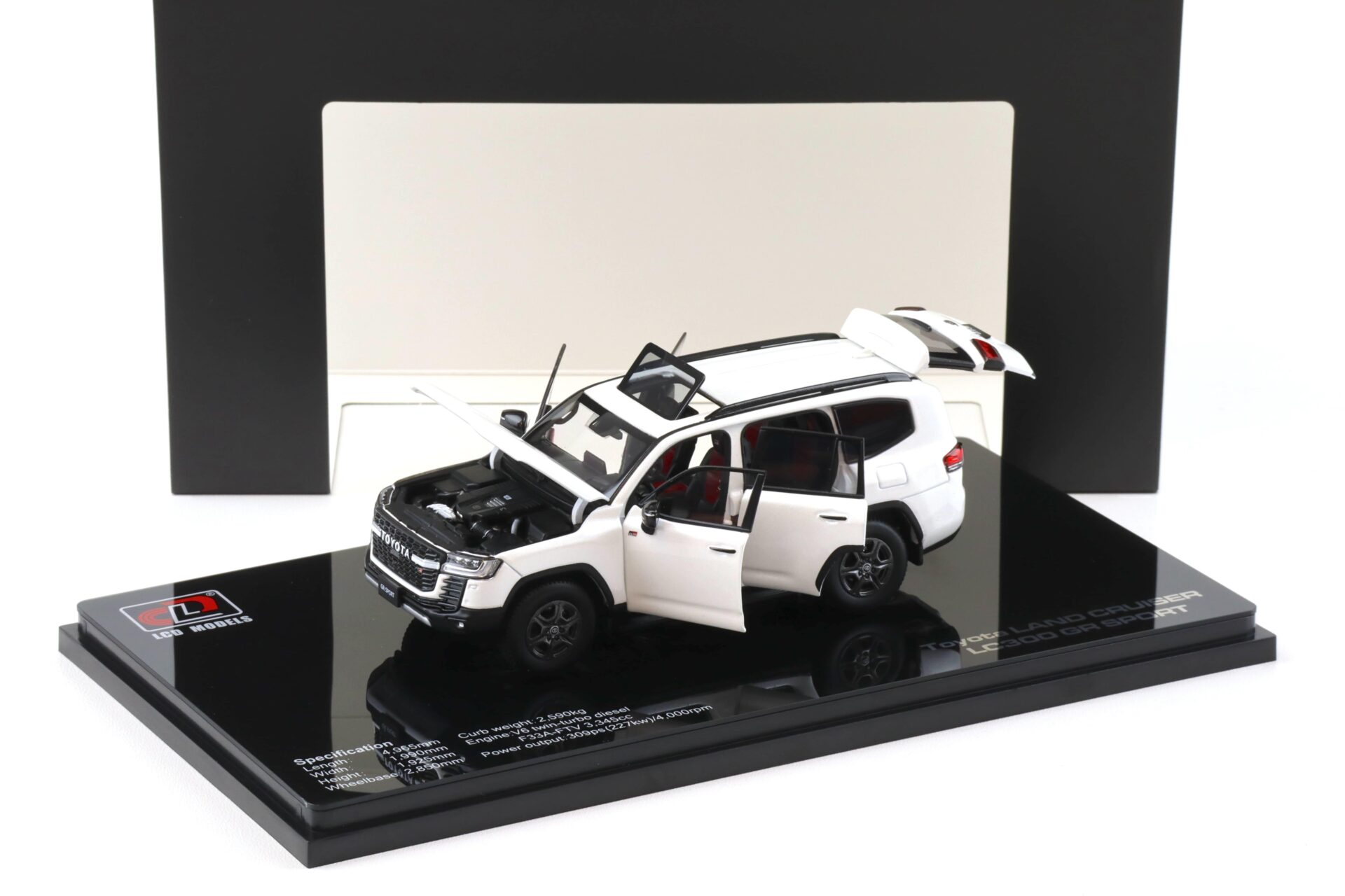 1:43 LCD Models Toyota Land Cruiser LC300 GR Sport white metallic LCD43011-GR-WH