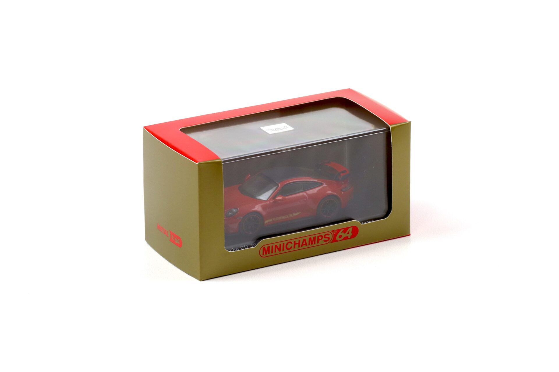 1:64 Minichamps Porsche 911 992 GT3 Coupe Guards red/ Carbon roof