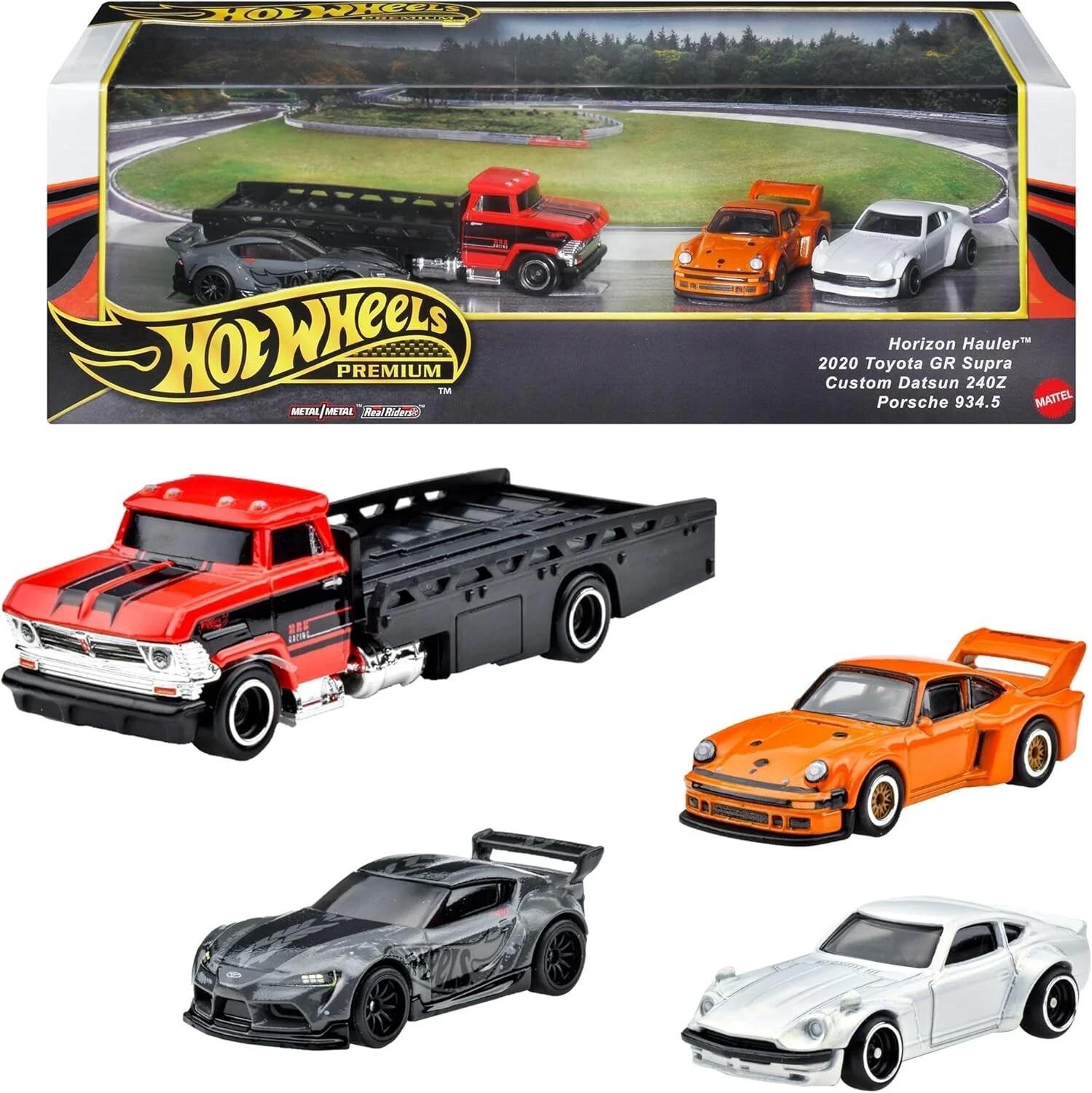 1:64 Hot Wheels Premium Set Speed Legends Real Riders 4 Cars Diorama JBM05 Porsche 934.5