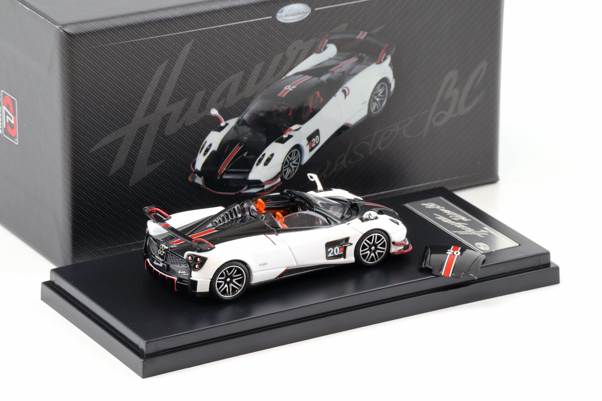 1:64 LCD Models Pagani Huayra Roadster BC #20 China Toy Expo 2024 white