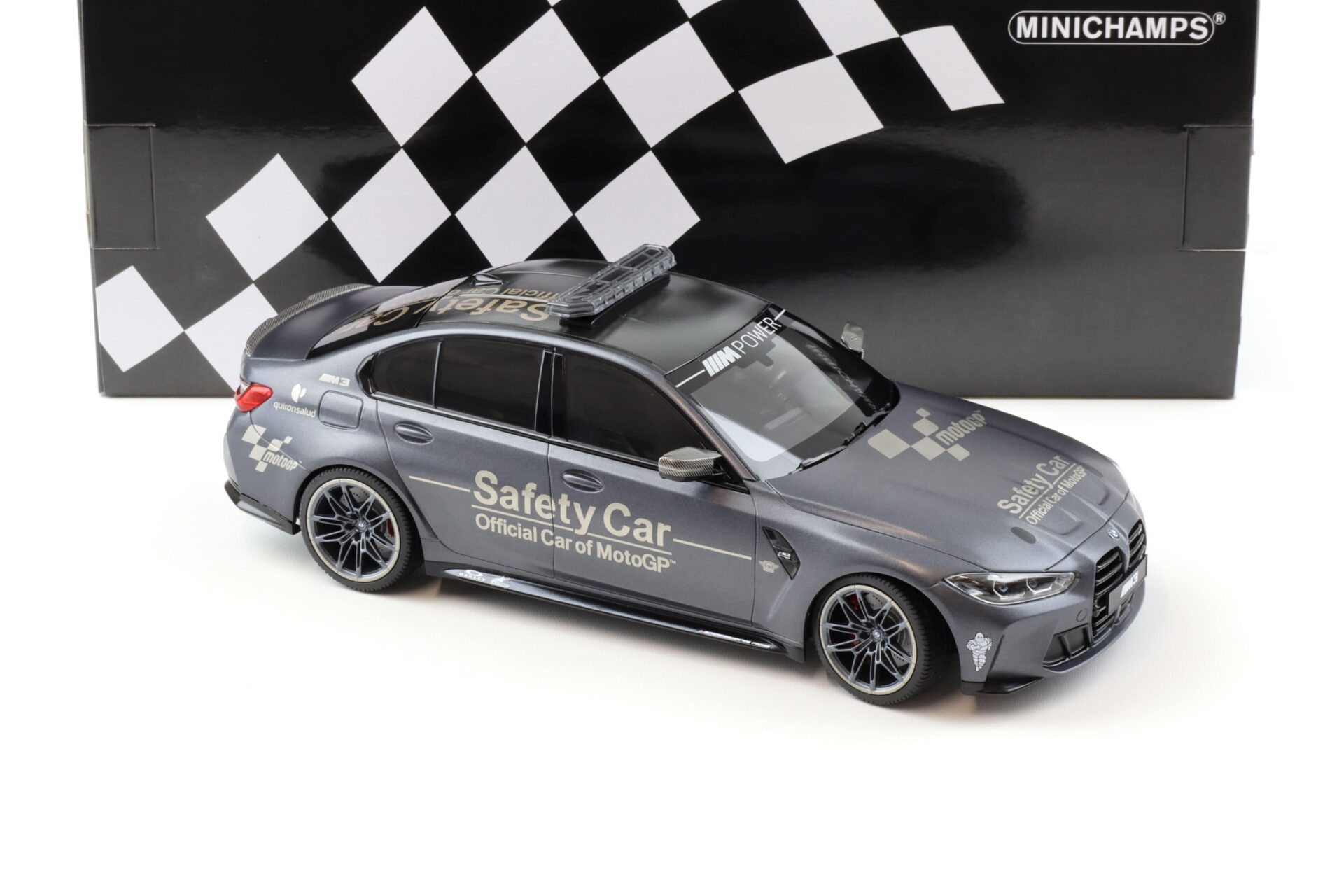 1:18 Minichamps BMW M3 Competition G80 Safety Car Moto GP 2020 grey metallic