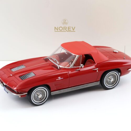 1:18 Norev Chevrolet Corvette Sting Ray Convertible 1963 Riverside red 189056