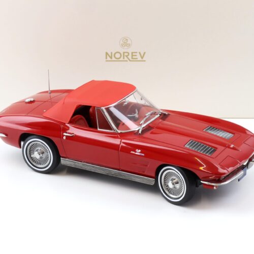 1:18 Norev Chevrolet Corvette Sting Ray Convertible 1963 Riverside red 189056
