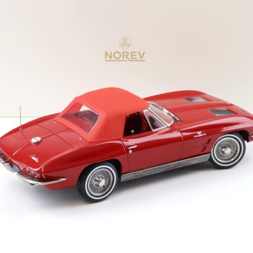 1:18 Norev Chevrolet Corvette Sting Ray Convertible 1963 Riverside red 189056