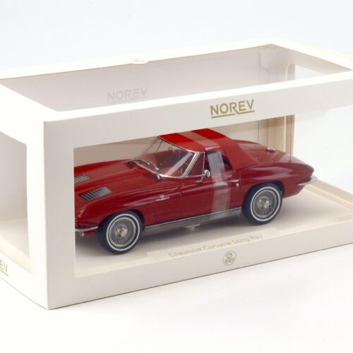 1:18 Norev Chevrolet Corvette Sting Ray Convertible 1963 Riverside red 189056