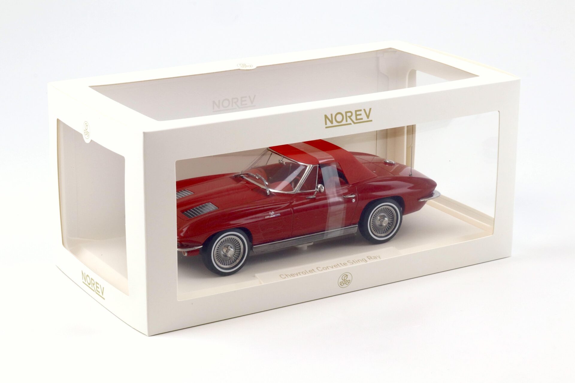 1:18 Norev Chevrolet Corvette Sting Ray Convertible 1963 Riverside red 189056
