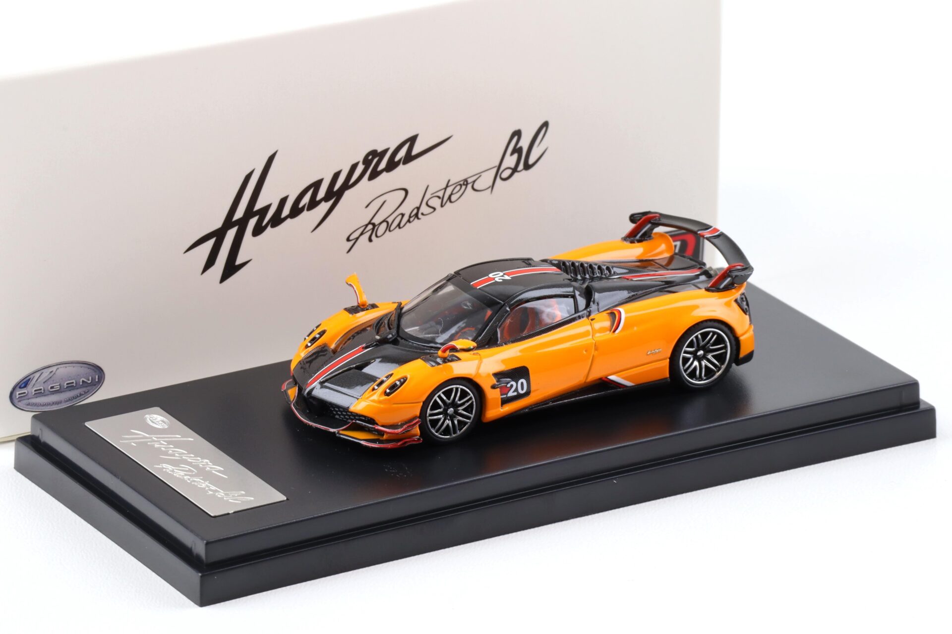 1:64 LCD Models Pagani Huayra BC #20 orange/ Carbon LCD64011-OR