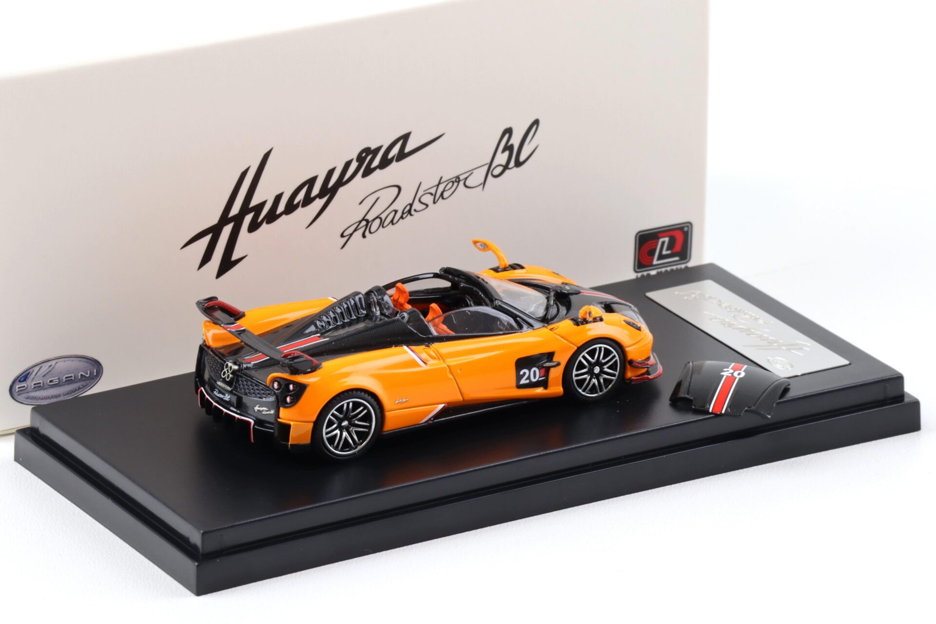 1:64 LCD Models Pagani Huayra BC #20 orange/ Carbon LCD64011-OR