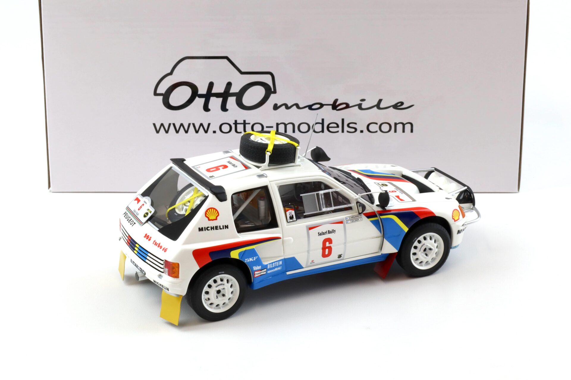 1:18 OTTO mobile OT1161 Peugeot 205 T16 Salonen #6 Rally Safari 1985 white