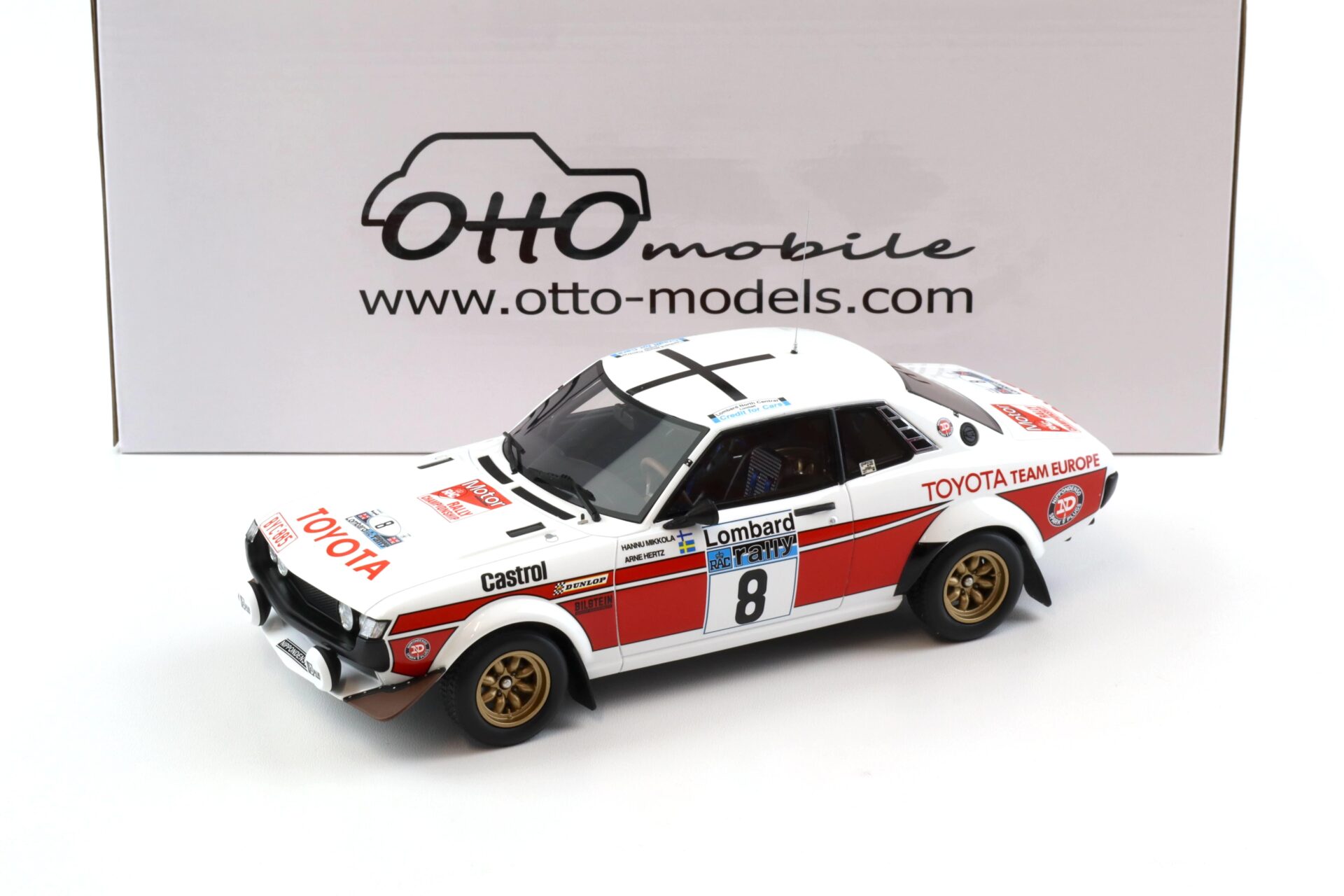 1:18 OTTO mobile OT1044 Toyota Celica RA21 Lombard RAC Rally 1977 white #8