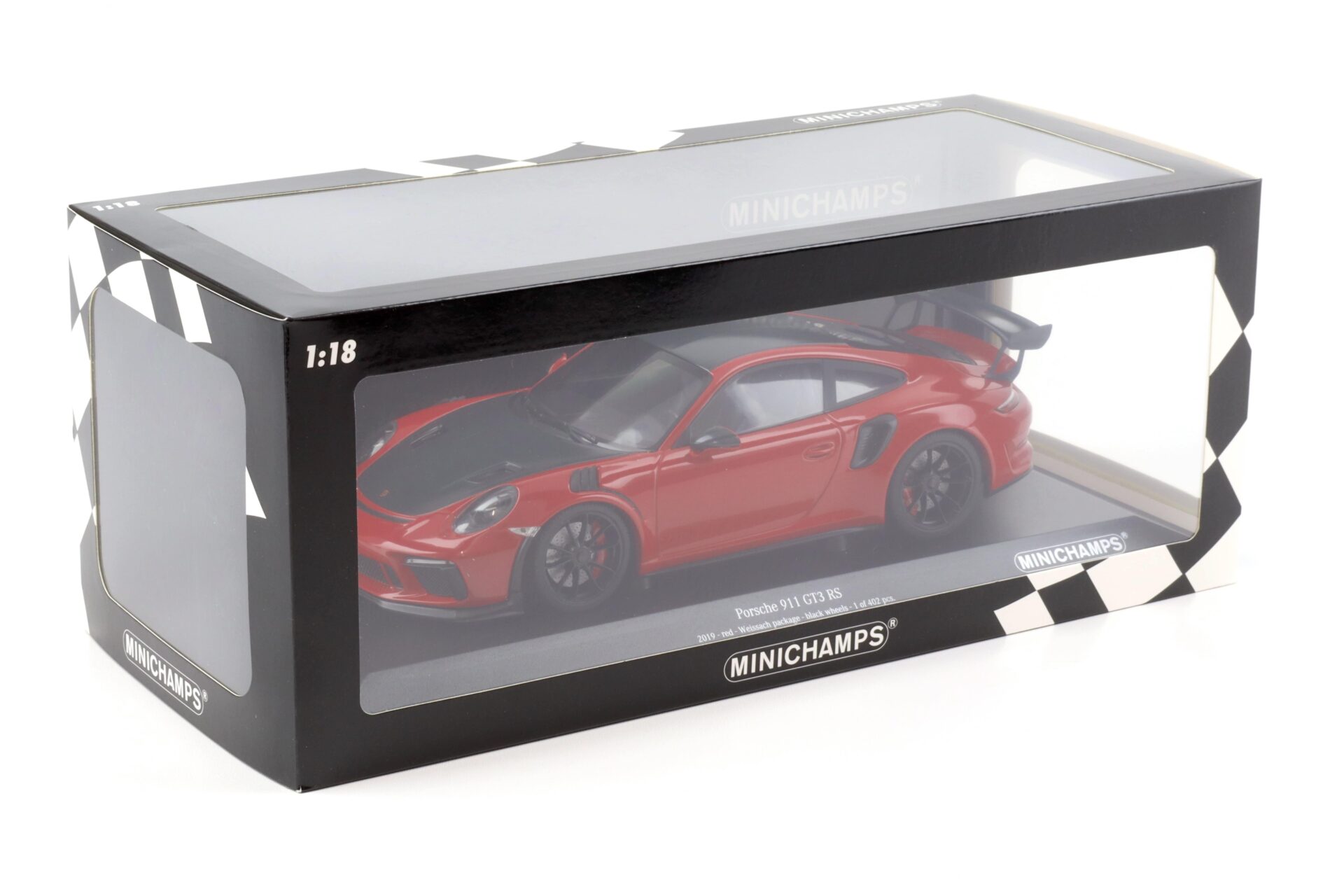1:18 Minichamps Porsche 911 (991.2) GT3 RS Weissach Package red/ black wheel