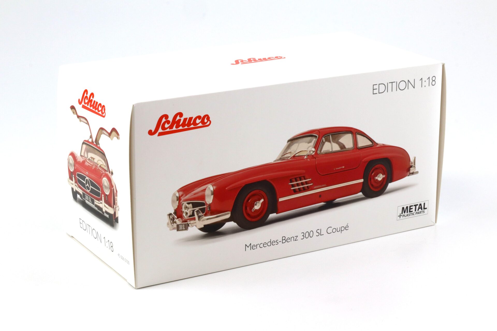 1:18 Schuco Mercedes 300 SL Coupe Gullwing W198 red/ beige interior