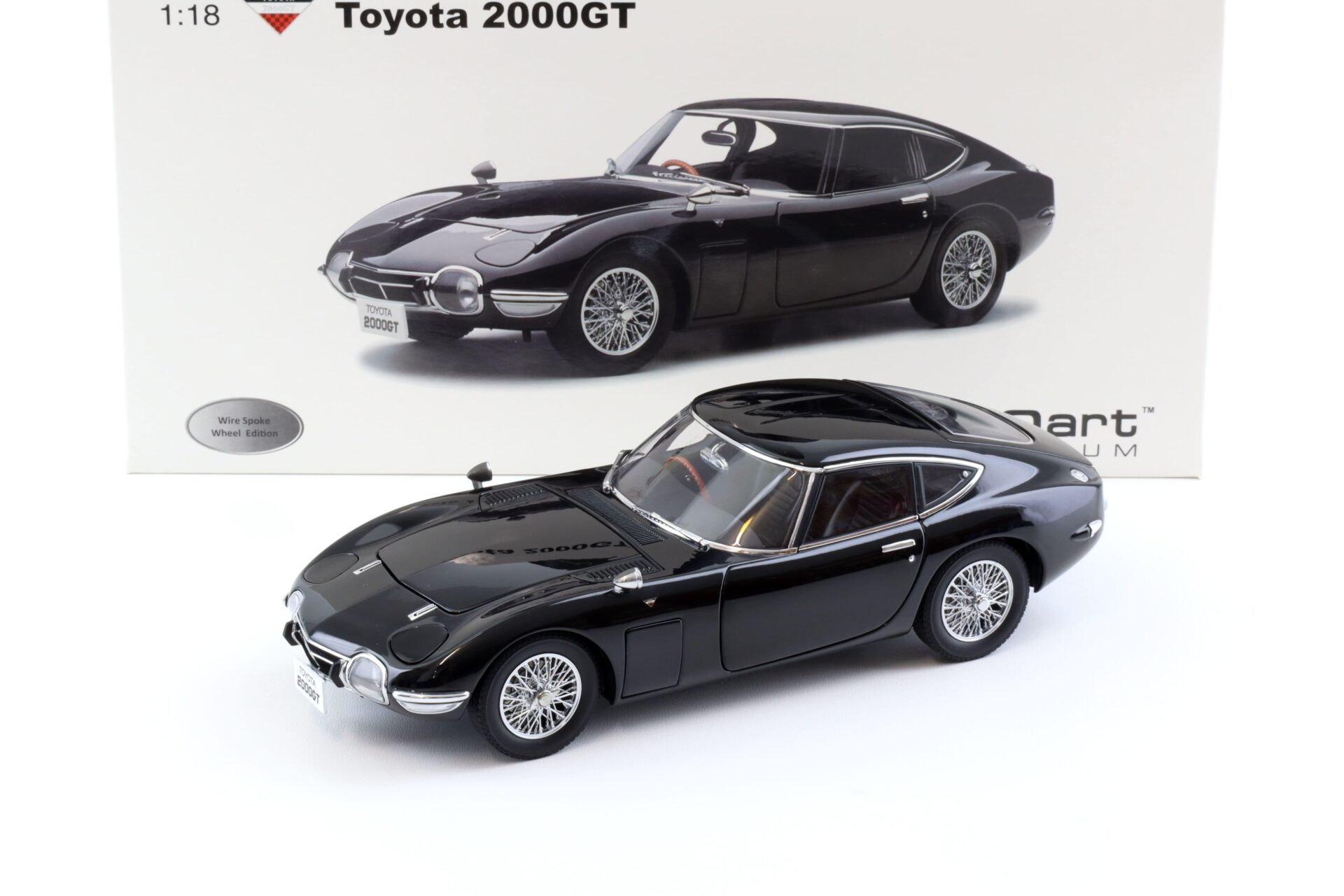1:18 AUTOart Toyota 2000 GT Coupe black/ wire spoke wheels DIECAST 78750