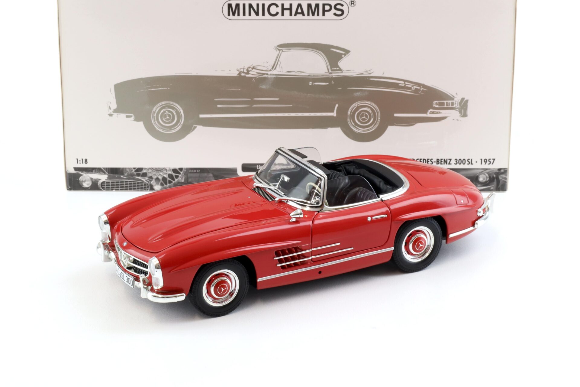 1:18 Minichamps Mercedes 300SL Roadster (W198 II) red with Hardtop 1957