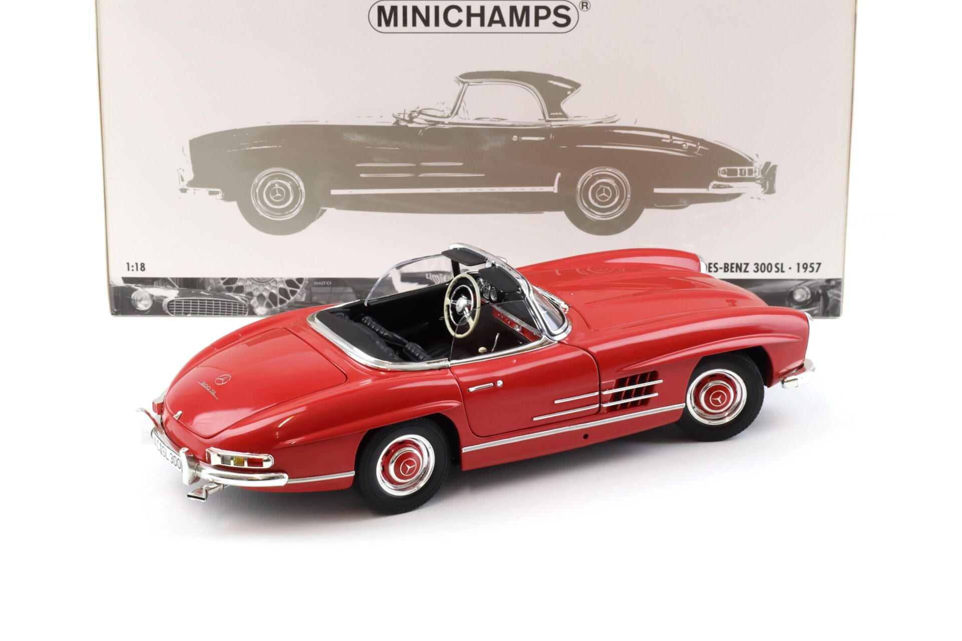 1:18 Minichamps Mercedes 300SL Roadster (W198 II) red with Hardtop 1957