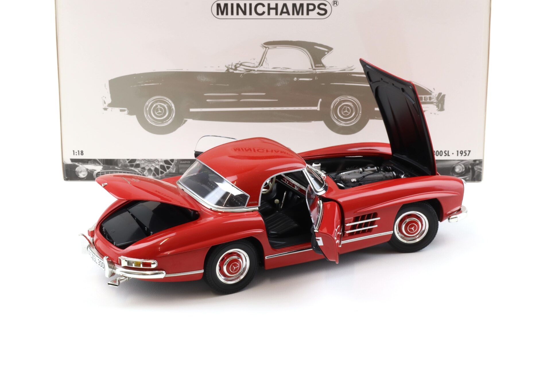 1:18 Minichamps Mercedes 300SL Roadster (W198 II) red with Hardtop 1957