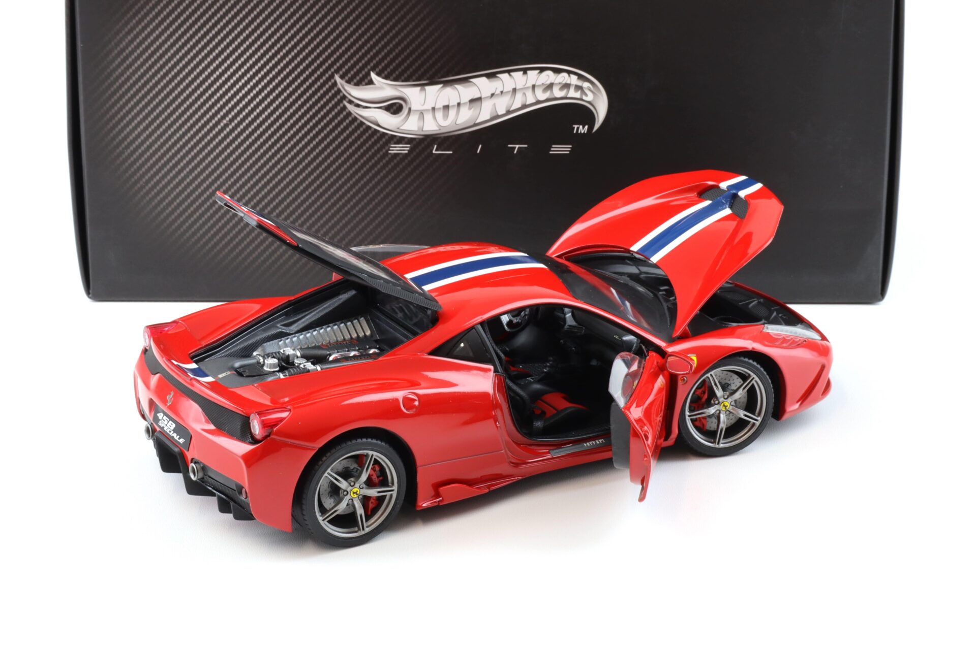 1:18 Hot Wheels Elite Ferrari 458 Speciale Coupe Rosso Corsa red BLY31