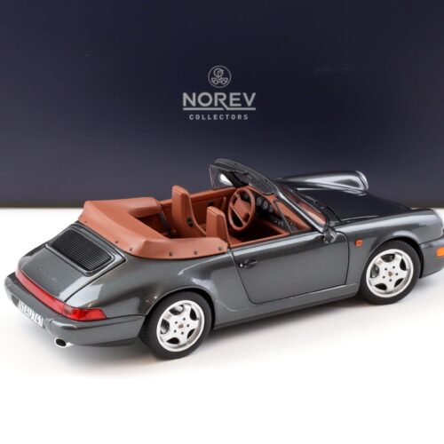 1:18 Norev Porsche 911 (964) Carrera 2 Cabriolet 1990 grey metallic/ brown - Limited 200 pcs.