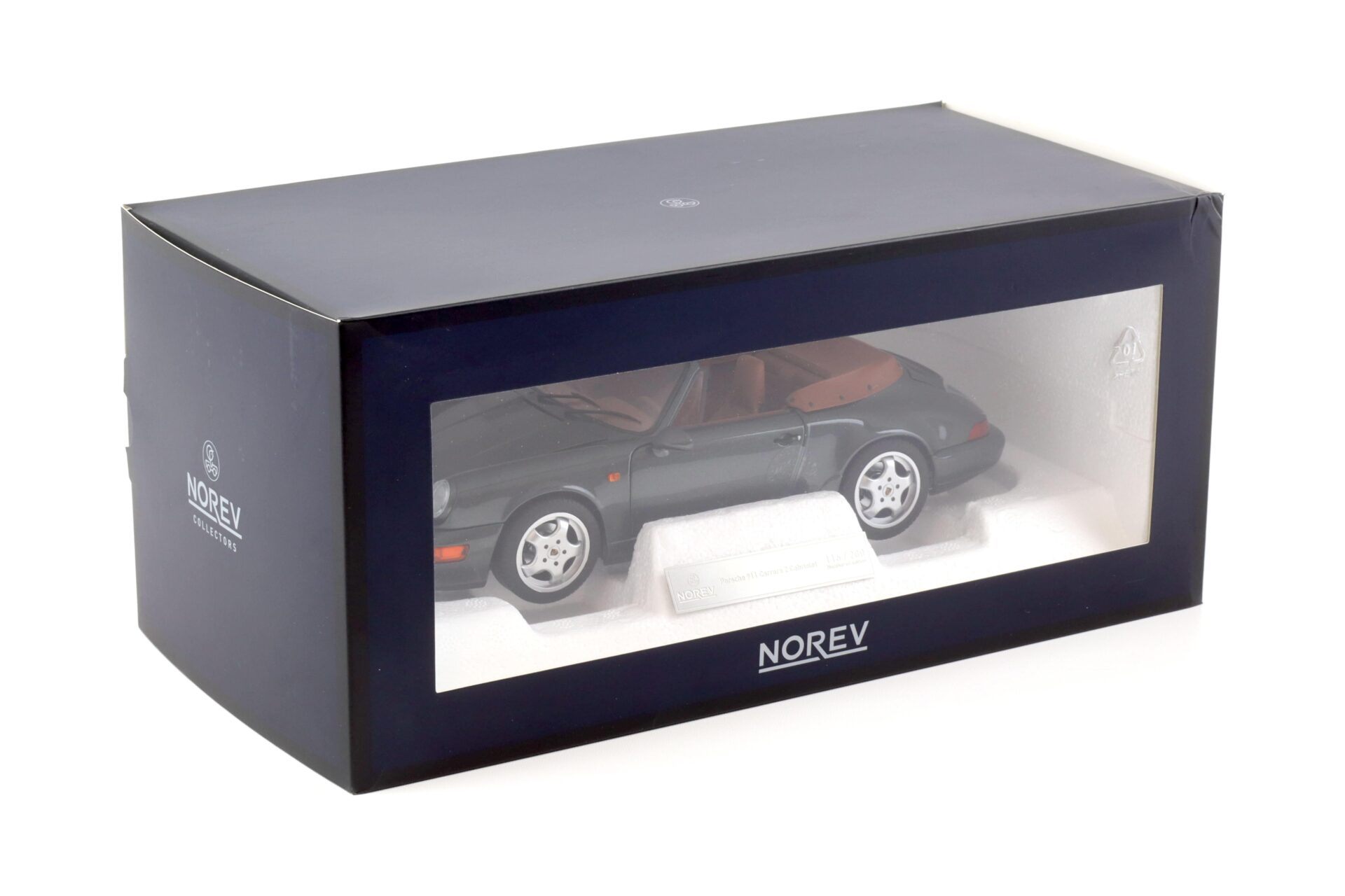 1:18 Norev Porsche 911 (964) Carrera 2 Cabriolet 1990 grey metallic/ brown - Limited 200 pcs.