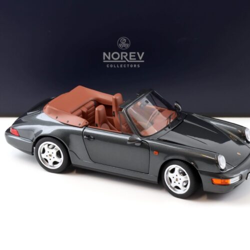 1:18 Norev Porsche 911 (964) Carrera 2 Cabriolet 1990 grey metallic/ brown - Limited 200 pcs.
