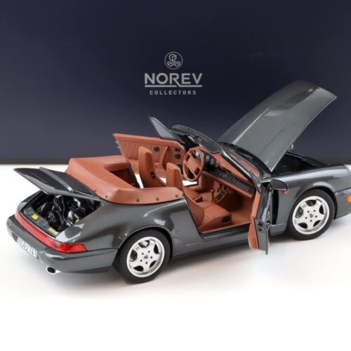 1:18 Norev Porsche 911 (964) Carrera 2 Cabriolet 1990 grey metallic/ brown - Limited 200 pcs.