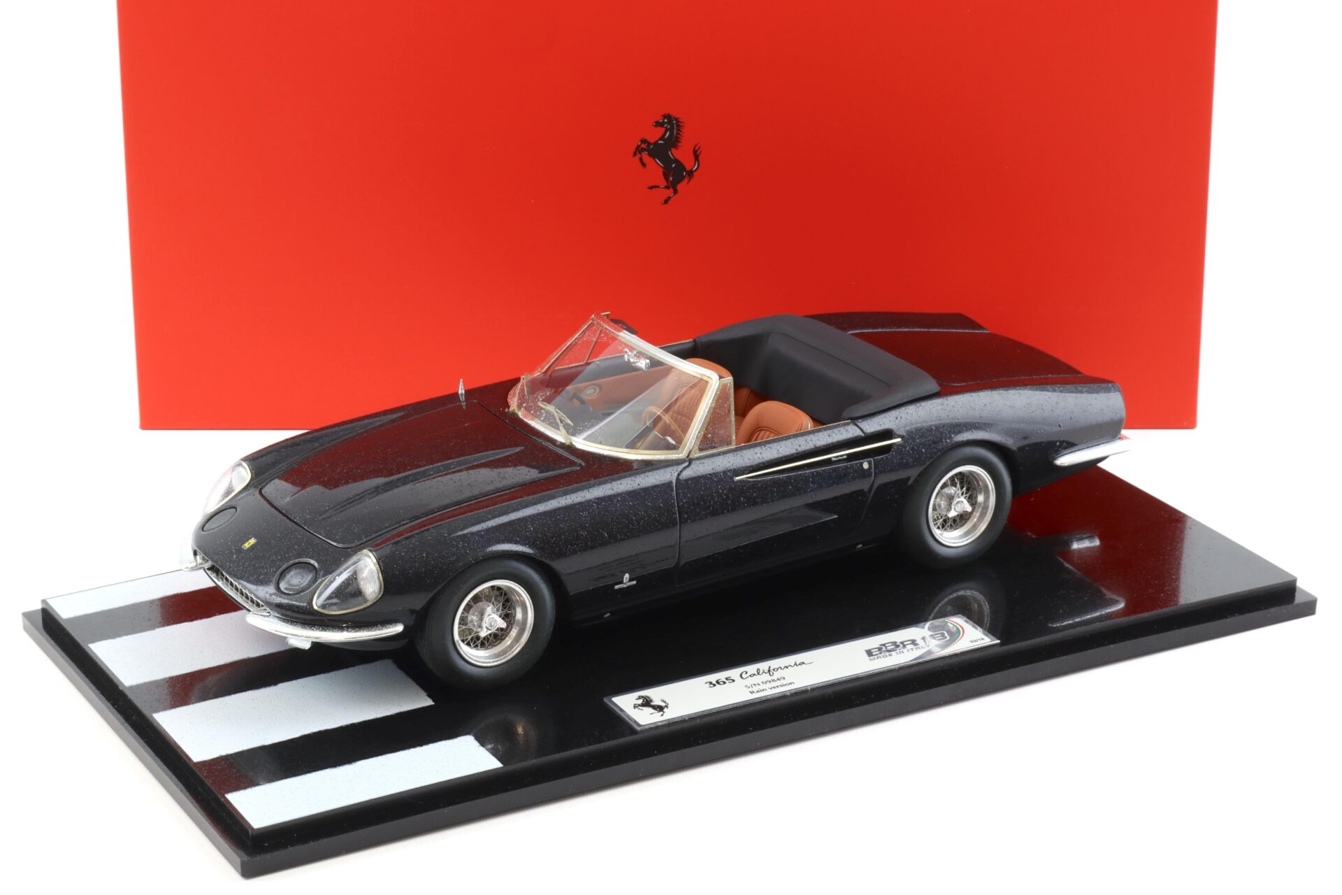 1:18 BBR Ferrari 365 California Spider black Rain Version with display - Limited 18 pcs.