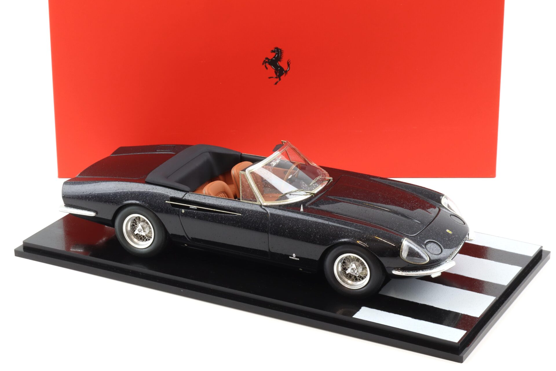 1:18 BBR Ferrari 365 California Spider black Rain Version with display - Limited 18 pcs.
