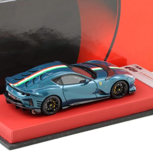 1:43 BBR Ferrari 812 Competizione Blu Capri/ Italy Flag with leather base - Limited 17 pcs.