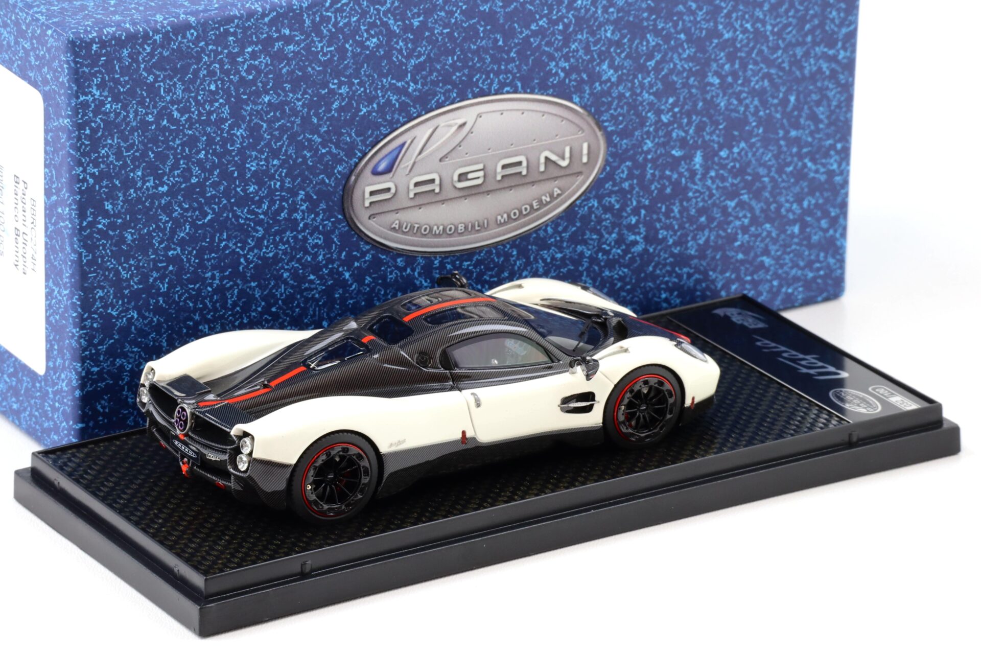 1:43 BBR Pagani Utopia Bianco Benny white/ Carbon - Limited 100 pcs