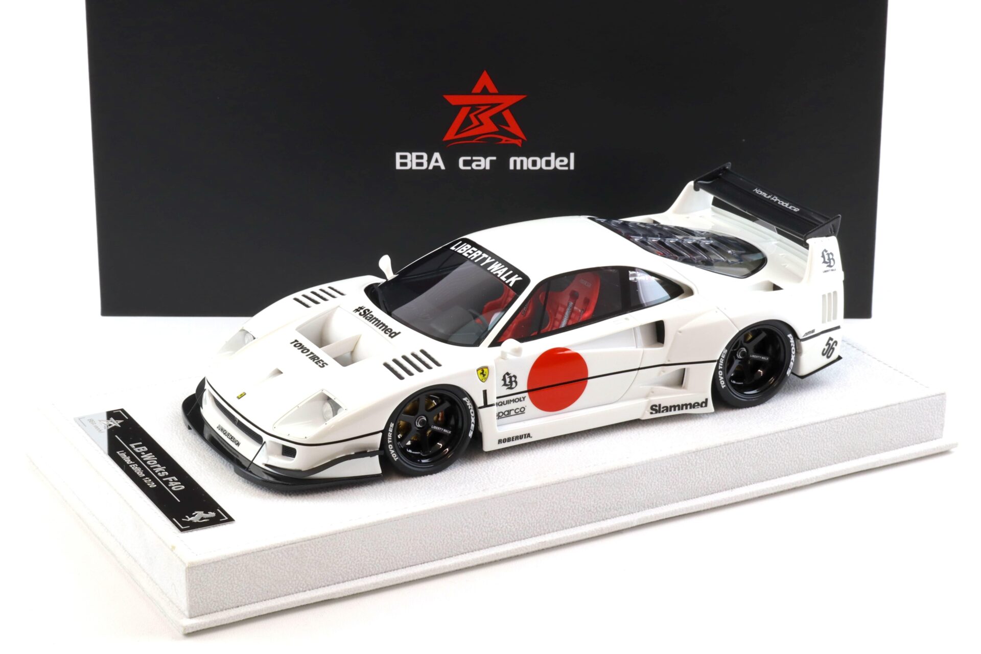 1:18 BBA Model Ferrari F40 LB Works LBWK pearl white with display - Limited 20 pcs.