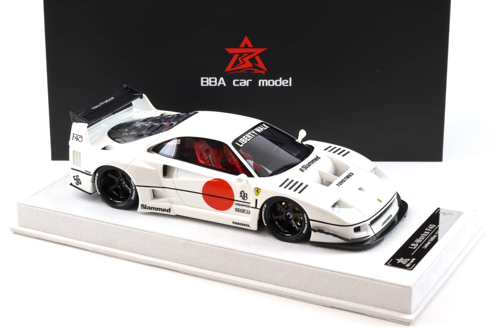 1:18 BBA Model Ferrari F40 LB Works LBWK pearl white with display - Limited 20 pcs.