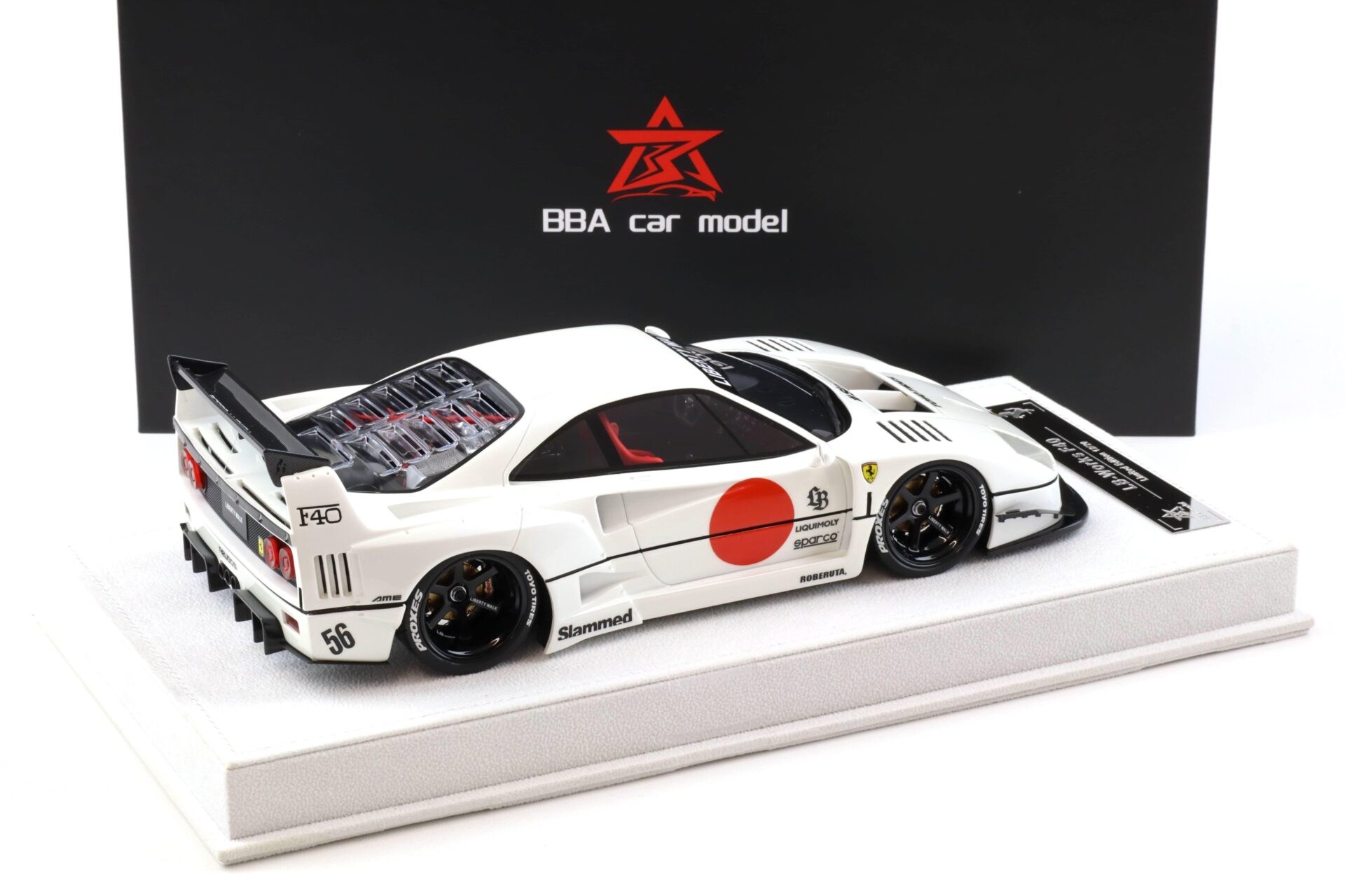 1:18 BBA Model Ferrari F40 LB Works LBWK pearl white with display - Limited 20 pcs.