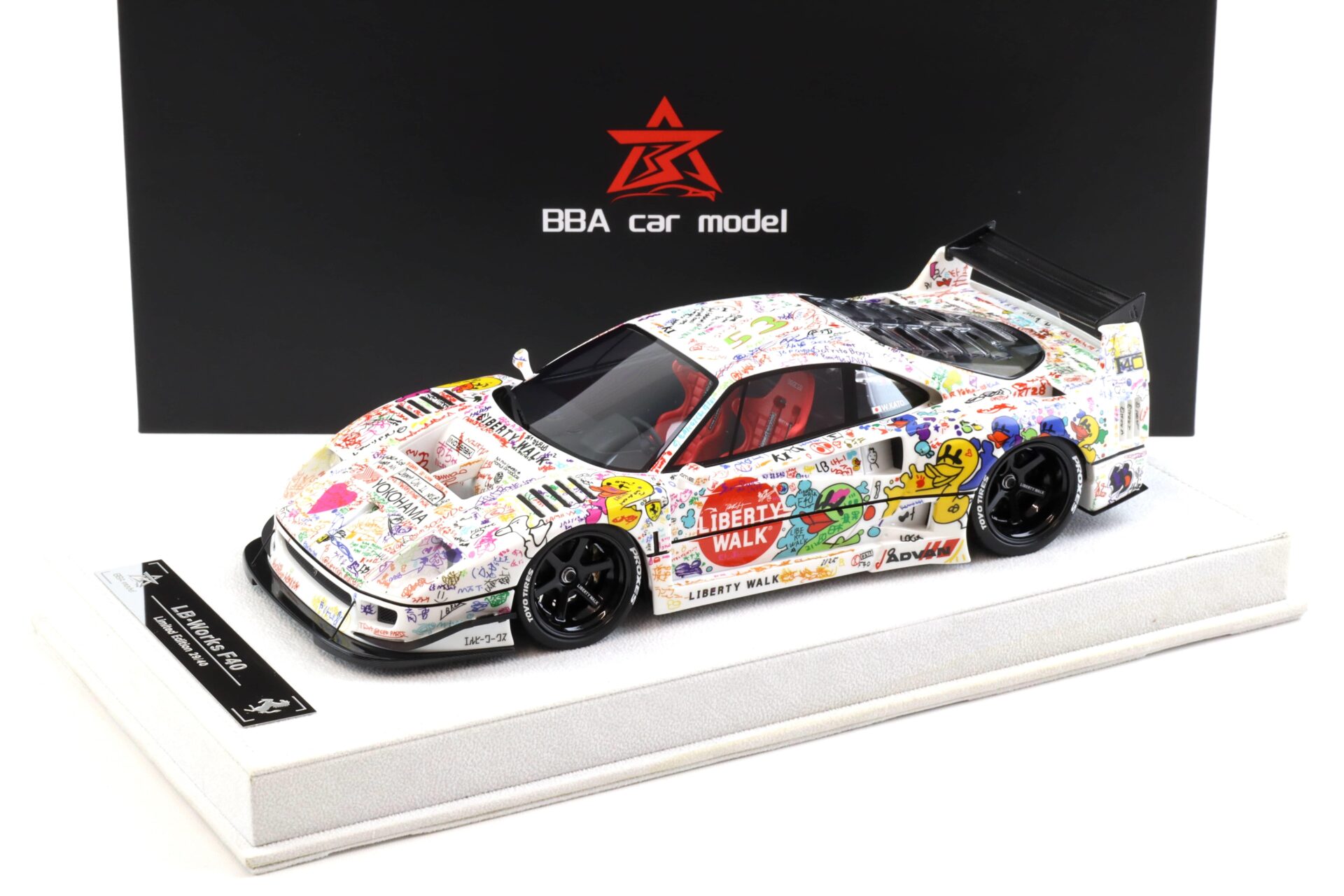 1:18 BBA Model Ferrari F40 LB Works LBWK Livery white with display - Limited 40 pcs.