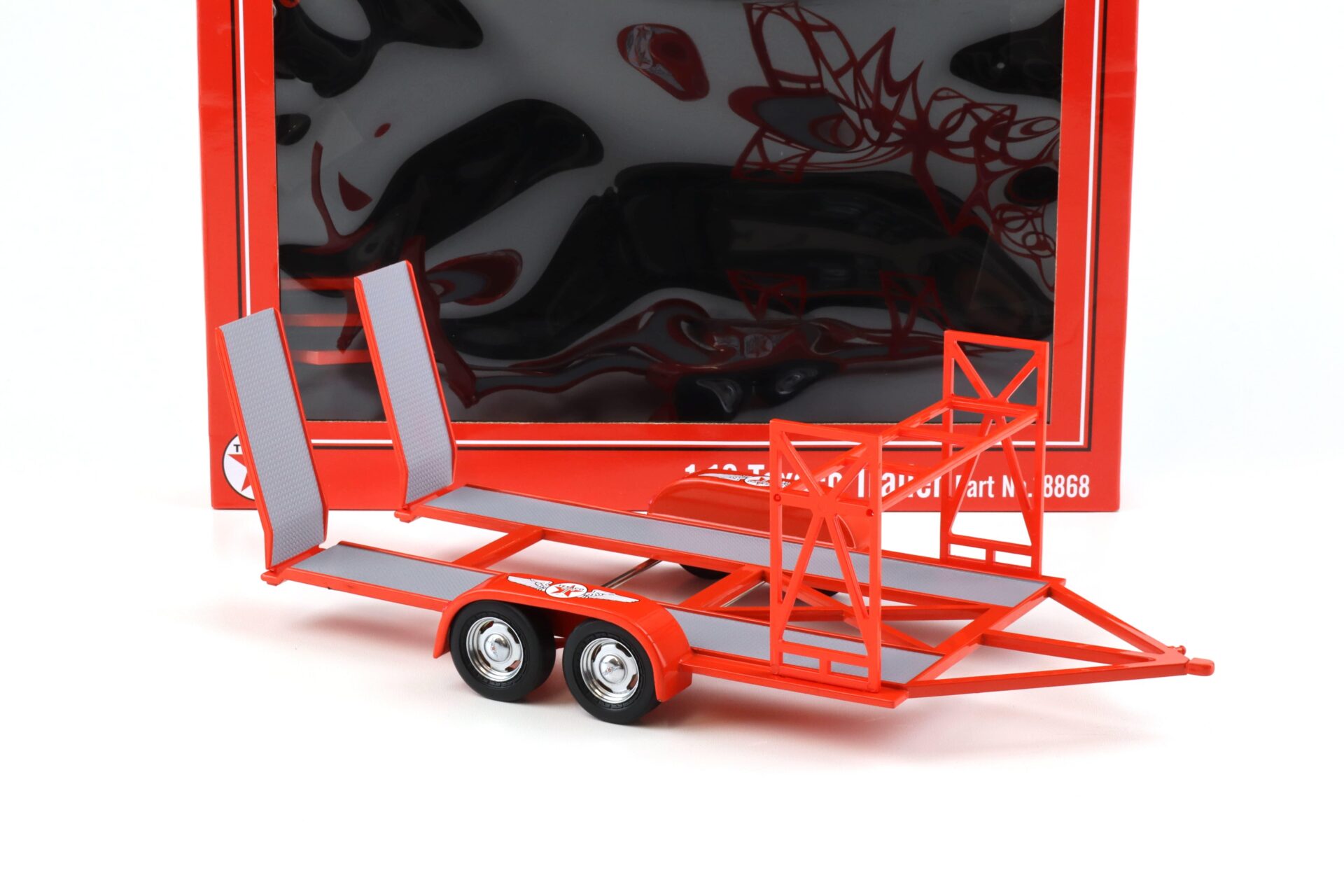 1:18 GMP Tandem Car Trailer Anhänger TEXACO red Diorama Zubehör