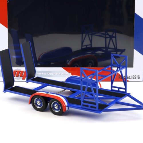1:18 GMP Tandem Car Trailer Anhänger MOPAR blue/ red Diorama