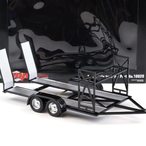 1:18 GMP Tandem Car Trailer Anhänger black/ silver Diorama Zubehör