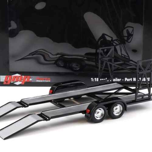 1:18 GMP Tandem Car Trailer Anhänger black/ silver Diorama Zubehör